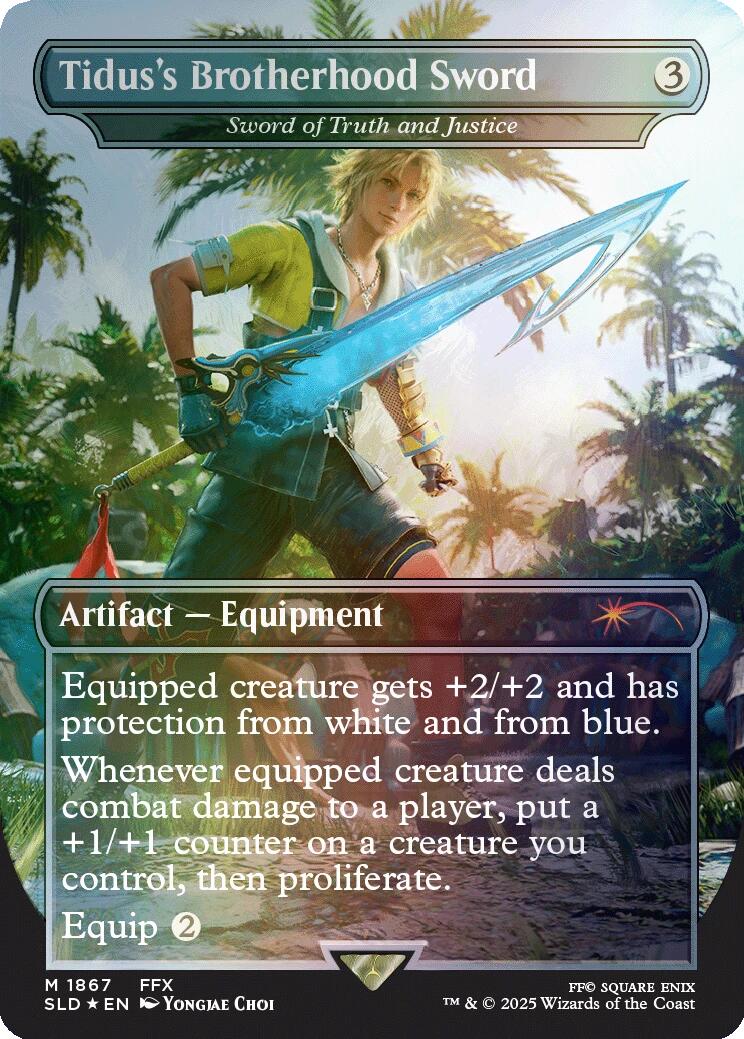 Tidus's Brotherhood Sword - Sword of Truth and Justice (Rainbow Foil) [Secret Lair Drop Series] | Cards and Coasters CA