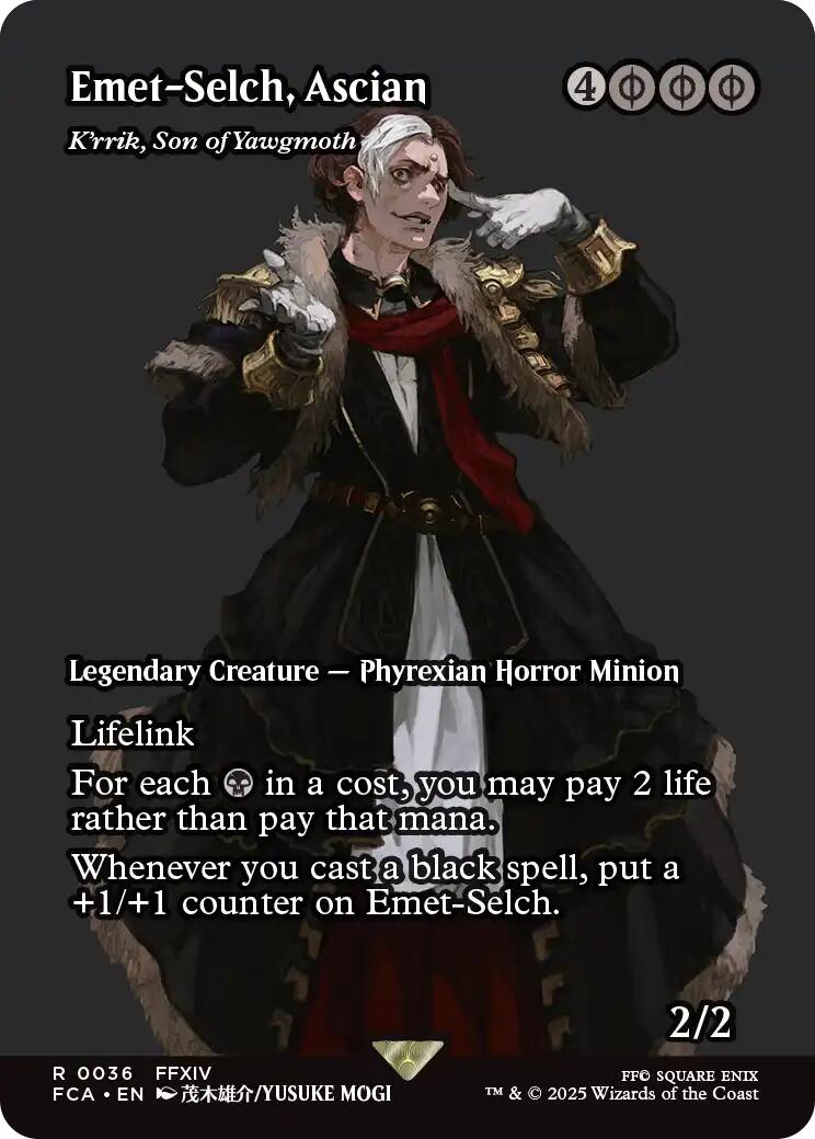 Emet-Selch, Ascian - K'rrik, Son of Yawgmoth (Showcase) [FINAL FANTASY : Through the Ages] | Cards and Coasters CA