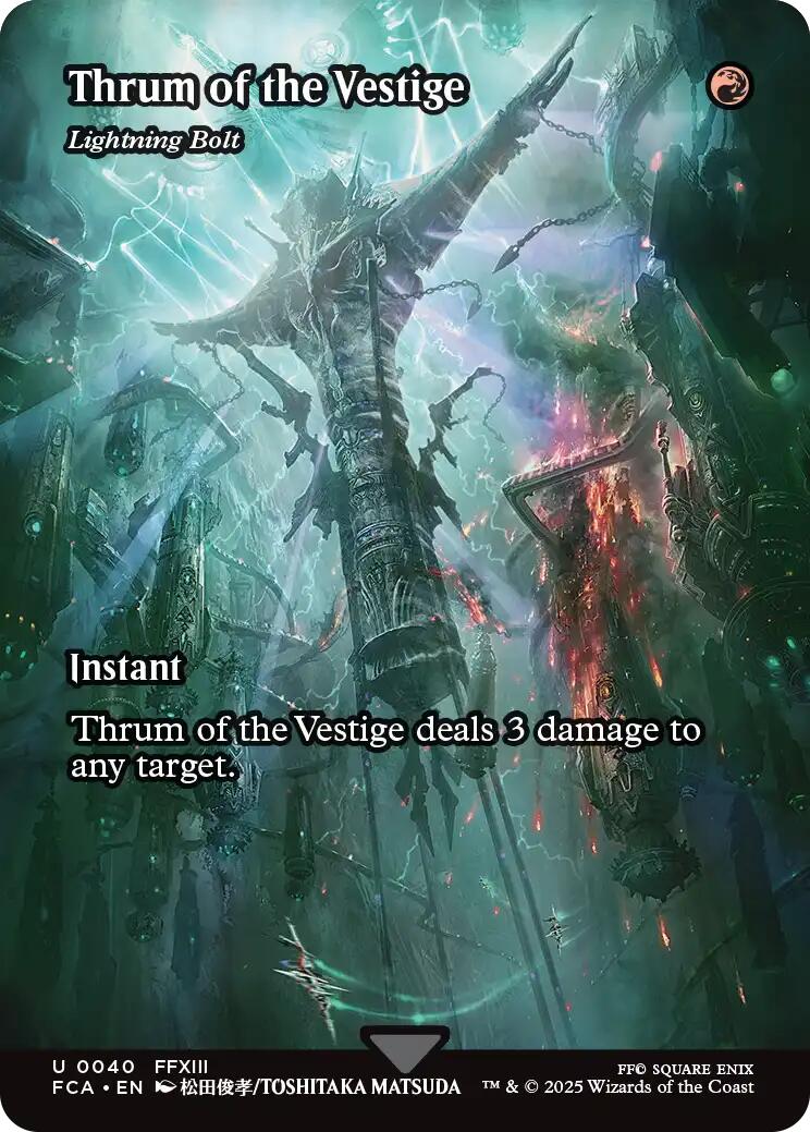 Thrum of the Vestige - Lightning Bolt (Showcase) [FINAL FANTASY : Through the Ages] | Cards and Coasters CA