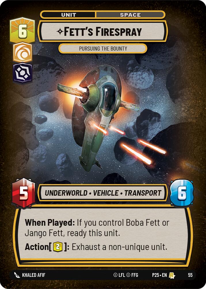 Fett's Firespray (55) - Pursuing the Bounty (55) [Store Showdown Promos] | Cards and Coasters CA