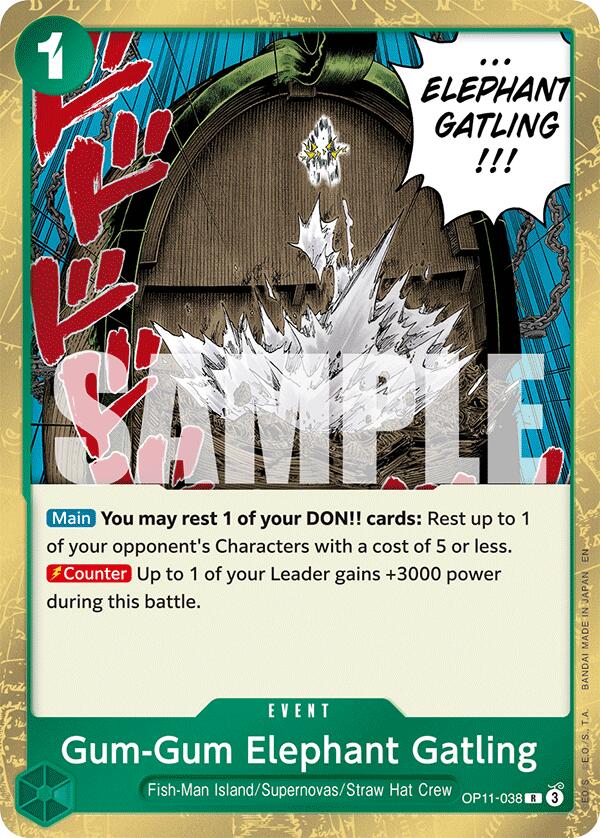 Gum-Gum Elephant Gatling [A Fist of Divine Speed] | Cards and Coasters CA