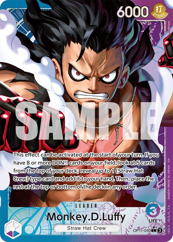 Monkey.D.Luffy (040) (Alternate Art) [A Fist of Divine Speed] | Cards and Coasters CA