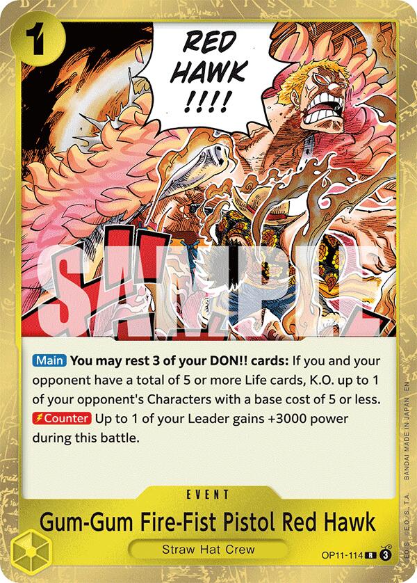 Gum-Gum Fire-Fist Pistol Red Hawk [A Fist of Divine Speed] | Cards and Coasters CA