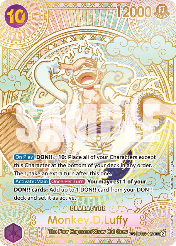 Monkey.D.Luffy (SP) (Gold) [A Fist of Divine Speed] | Cards and Coasters CA