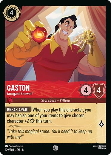 Gaston - Arrogant Showoff (129/204) [Reign of Jafar] | Cards and Coasters CA