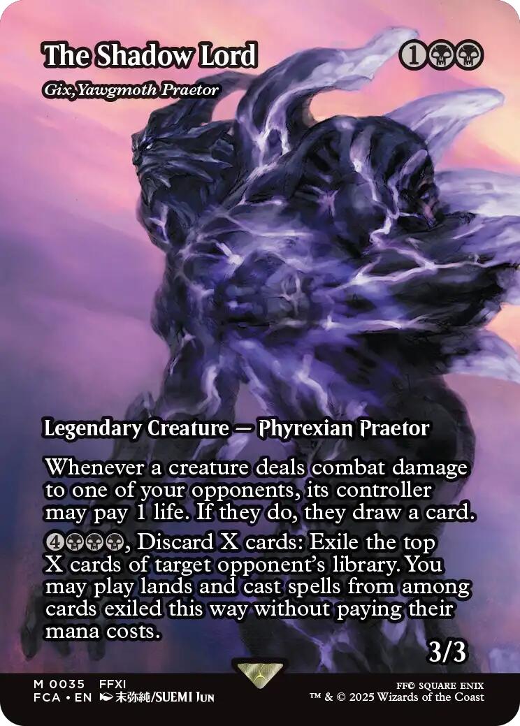 The Shadow Lord - Gix, Yawgmoth Praetor (Showcase) [FINAL FANTASY : Through the Ages] | Cards and Coasters CA