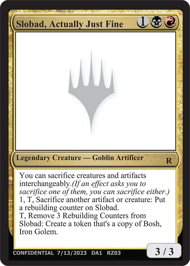 Slobad, Actually Just Fine [Mystery Booster] | Cards and Coasters CA