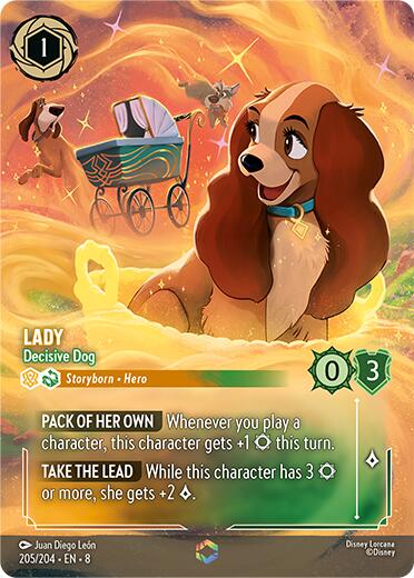 Lady - Decisive Dog (Enchanted) (205/204) [Reign of Jafar] | Cards and Coasters CA