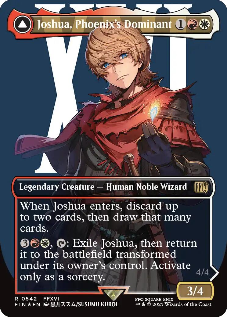 Joshua, Phoenix's Dominant (Borderless) (Surge Foil) [FINAL FANTASY] | Cards and Coasters CA
