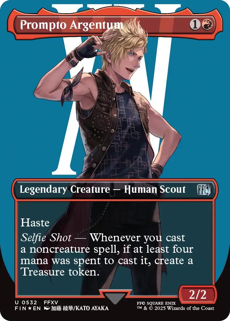 Prompto Argentum (Borderless) (Surge Foil) [FINAL FANTASY] | Cards and Coasters CA