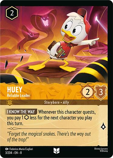 Huey - Reliable Leader (Cold Foil) (3/204) [Reign of Jafar] | Cards and Coasters CA