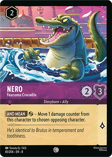 Nero - Fearsome Crocodile (Cold Foil) (65/204) [Reign of Jafar] | Cards and Coasters CA
