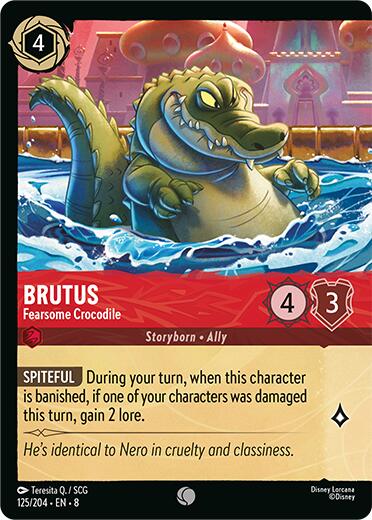 Brutus - Fearsome Crocodile (Cold Foil) (125/204) [Reign of Jafar] | Cards and Coasters CA