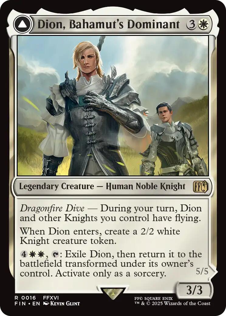Dion, Bahamut's Dominant // Bahamut, Warden of Light [FINAL FANTASY] | Cards and Coasters CA