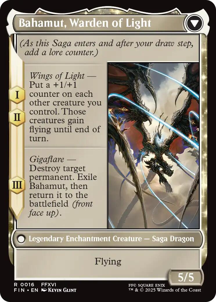 Dion, Bahamut's Dominant // Bahamut, Warden of Light [FINAL FANTASY] | Cards and Coasters CA