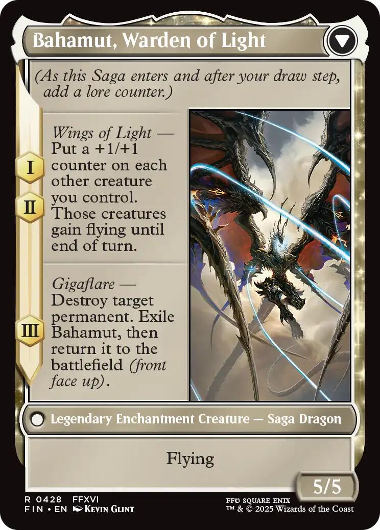 Dion, Bahamut's Dominant // Bahamut, Warden of Light (Extended Art) [FINAL FANTASY] | Cards and Coasters CA