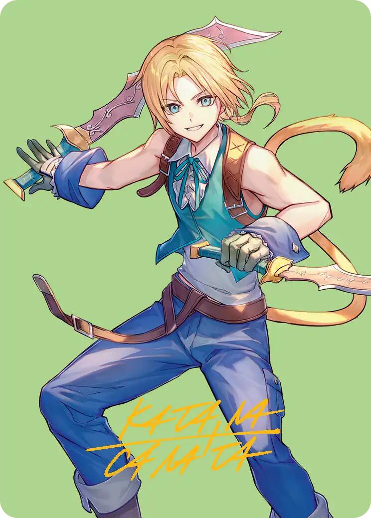 Zidane, Tantalus Thief Art Card (Gold-Stamped Signature) [FINAL FANTASY Art Series] | Cards and Coasters CA