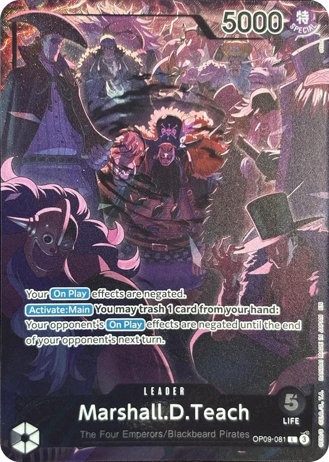Marshall.D.Teach (English Version 2nd Anniversary Set) [One Piece Promotion Cards] | Cards and Coasters CA