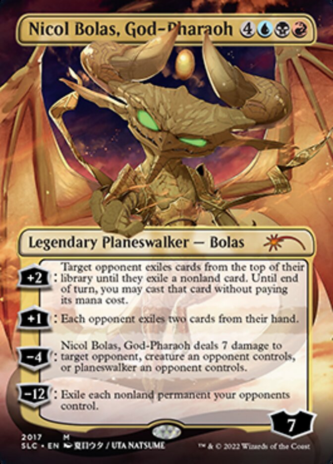 Nicol Bolas, God-Pharaoh (Borderless) [Secret Lair Countdown Kit] | Cards and Coasters CA