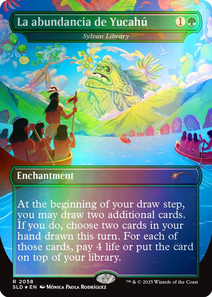 La abundancia de Yucahu - Sylvan Library (Rainbow Foil) [Secret Lair Drop Series] | Cards and Coasters CA