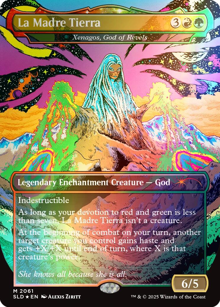 La Madre Tierra - Xenagos, God of Revels (Rainbow Foil) [Secret Lair Drop Series] | Cards and Coasters CA