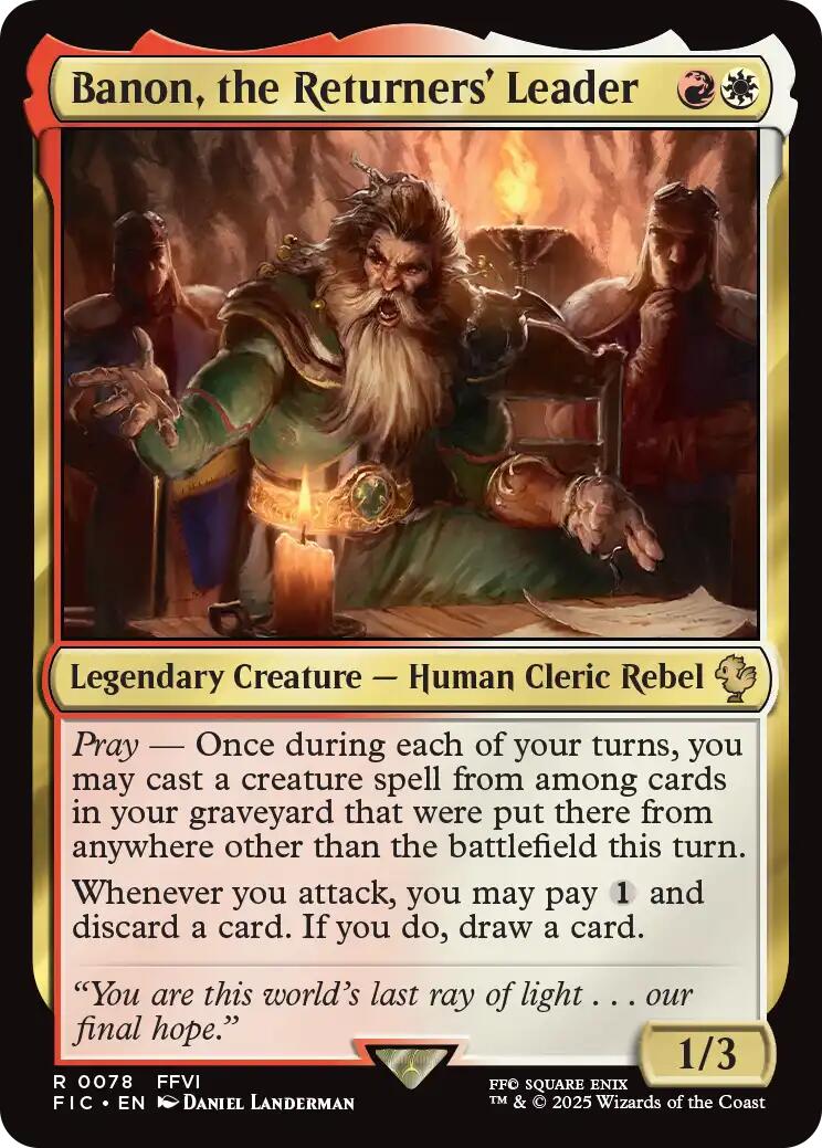 Banon, the Returners' Leader (Surge Foil) [FINAL FANTASY Commander] | Cards and Coasters CA