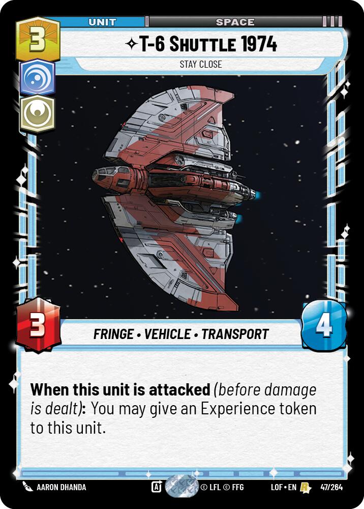 T-6 Shuttle 1974 - Stay Close (47/264) (47/264) [Legends of the Force] | Cards and Coasters CA