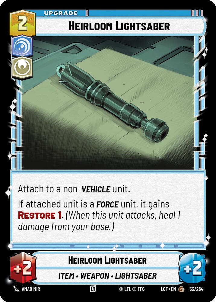 Heirloom Lightsaber (53/264) (53/264) [Legends of the Force] | Cards and Coasters CA