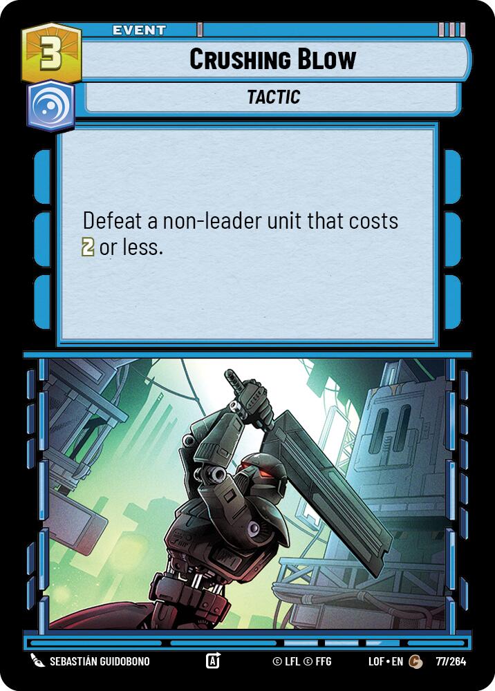 Crushing Blow (77/264) (77/264) [Legends of the Force] | Cards and Coasters CA