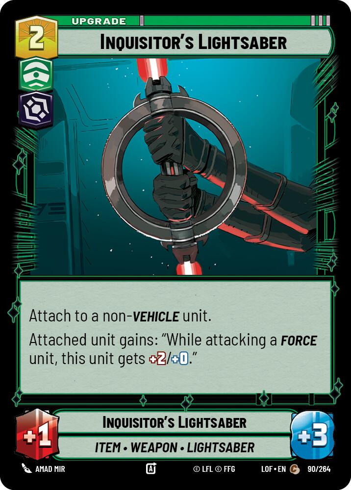 Inquisitor's Lightsaber (90/264) (90/264) [Legends of the Force] | Cards and Coasters CA
