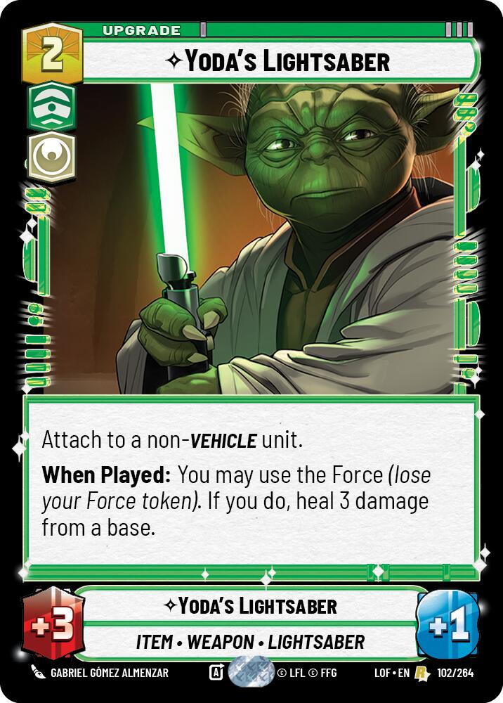 Yoda's Lightsaber (102/264) (102/264) [Legends of the Force] | Cards and Coasters CA