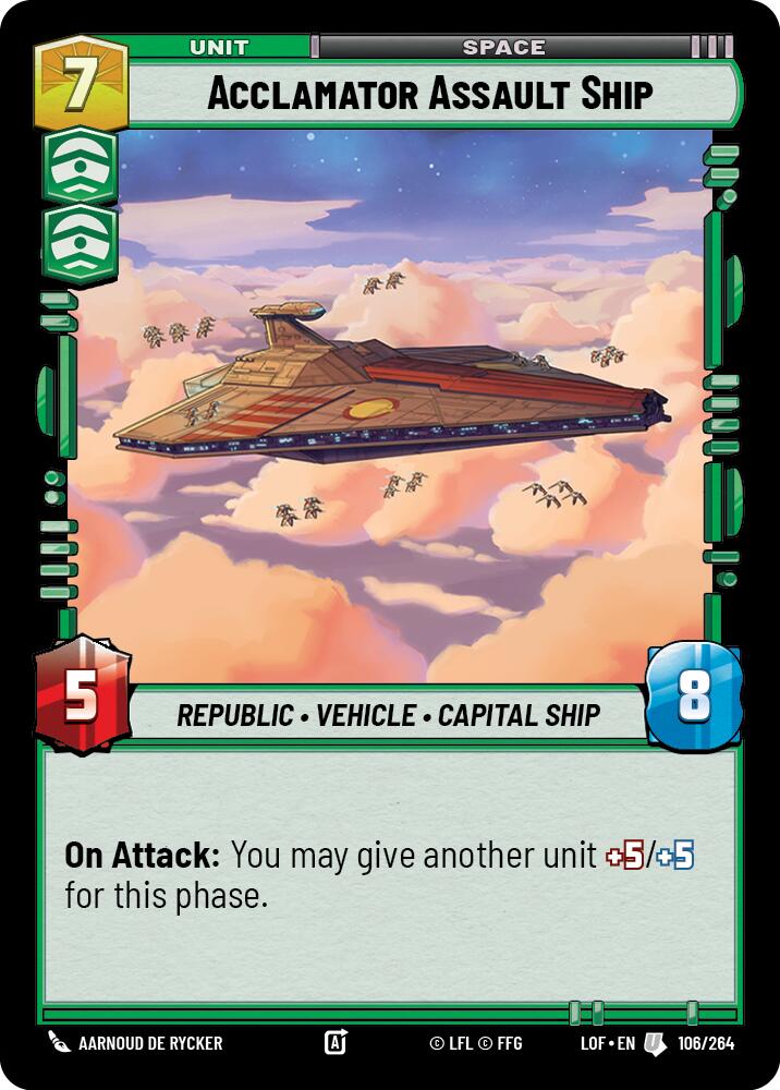 Acclamator Assault Ship (106/264) (106/264) [Legends of the Force] | Cards and Coasters CA