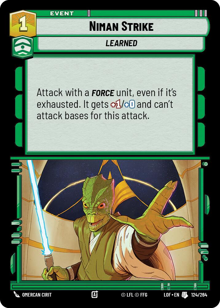Niman Strike (124/264) (124/264) [Legends of the Force] | Cards and Coasters CA