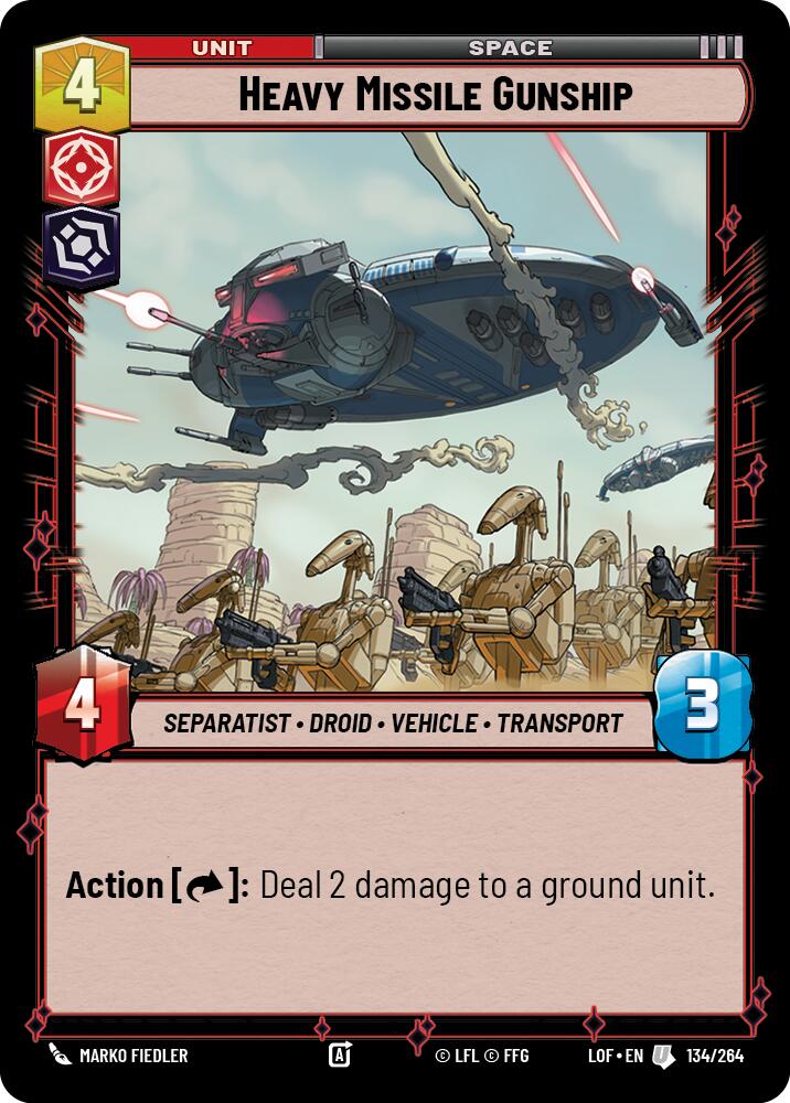 Heavy Missile Gunship (134/264) (134/264) [Legends of the Force] | Cards and Coasters CA