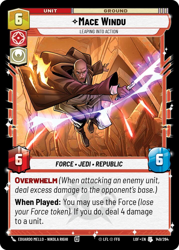 Mace Windu - Leaping into Action (149/264) (149/264) [Legends of the Force] | Cards and Coasters CA