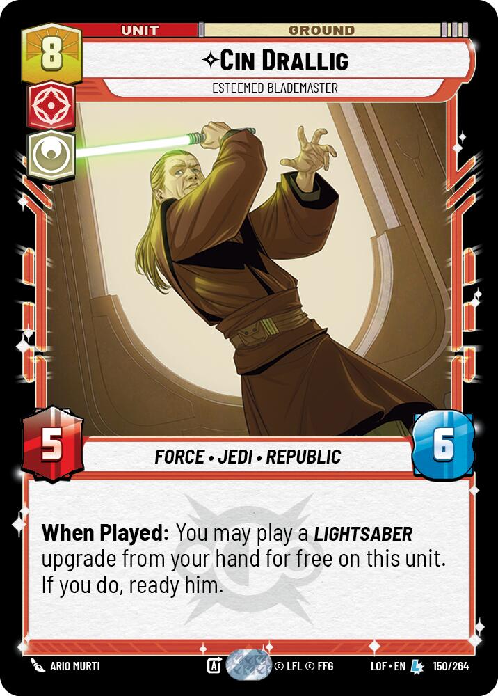 Cin Drallig - Esteemed Blademaster (150/264) (150/264) [Legends of the Force] | Cards and Coasters CA