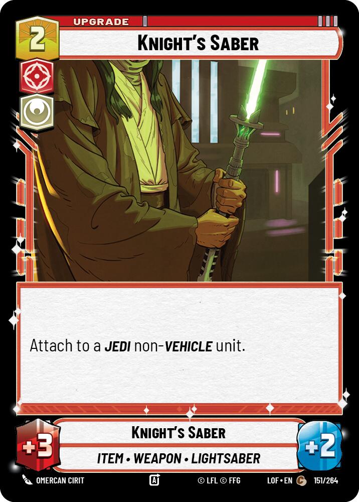 Knight's Saber (151/264) (151/264) [Legends of the Force] | Cards and Coasters CA