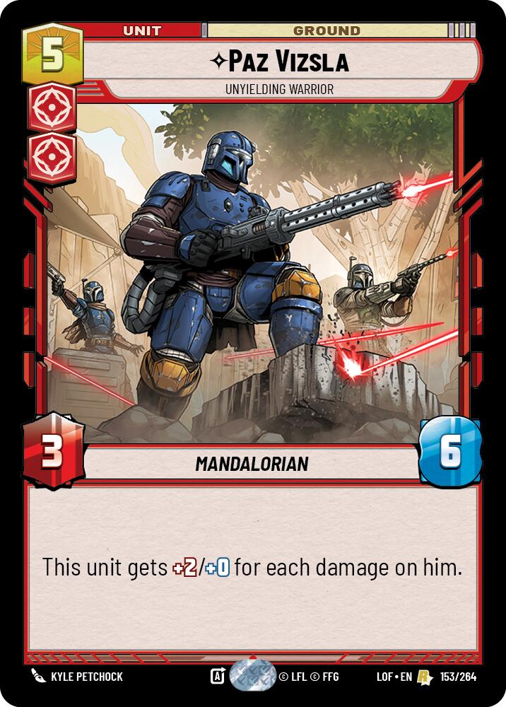 Paz Vizsla - Unyielding Warrior (153/264) (153/264) [Legends of the Force] | Cards and Coasters CA