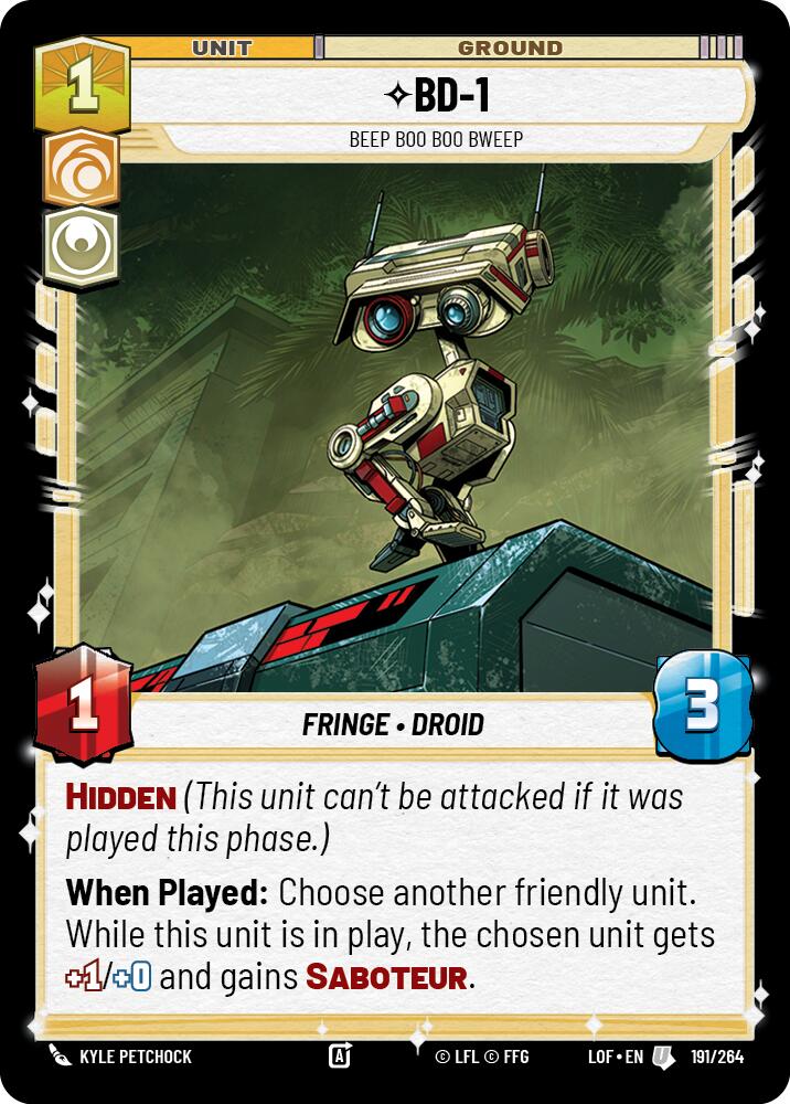 BD-1 - Beep Boo Boo Bweep (191/264) (191/264) [Legends of the Force] | Cards and Coasters CA