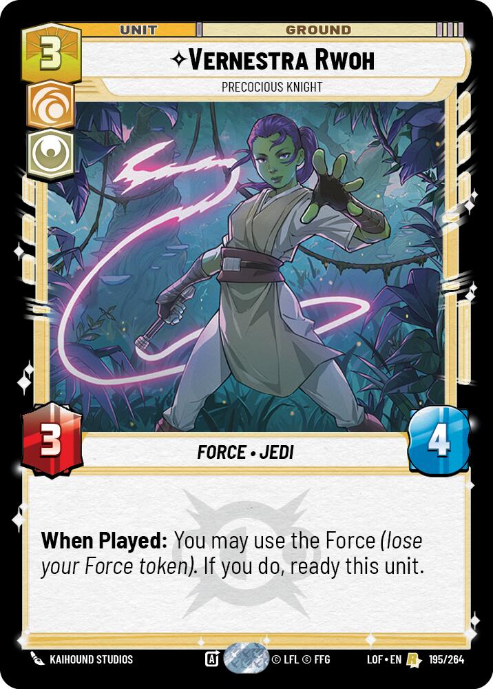 Vernestra Rwoh - Precocious Knight (195/264) (195/264) [Legends of the Force] | Cards and Coasters CA