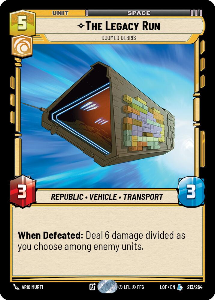 The Legacy Run - Doomed Debris (213/264) (213/264) [Legends of the Force] | Cards and Coasters CA