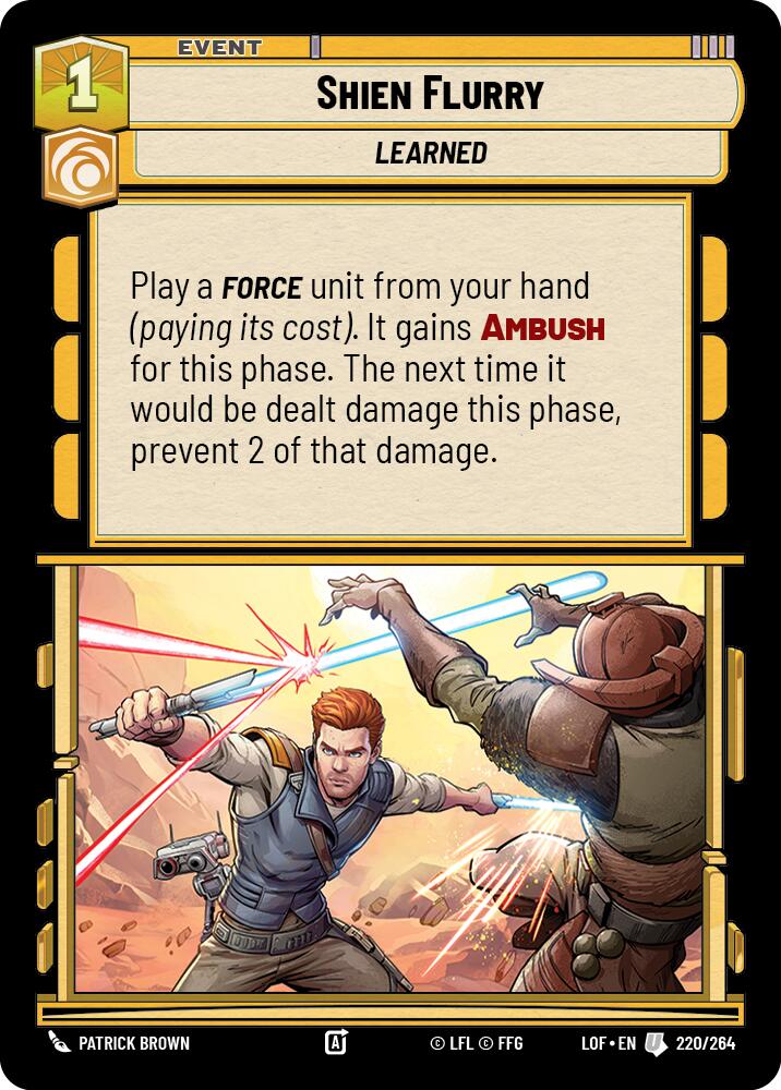 Shien Flurry (220/264) (220/264) [Legends of the Force] | Cards and Coasters CA