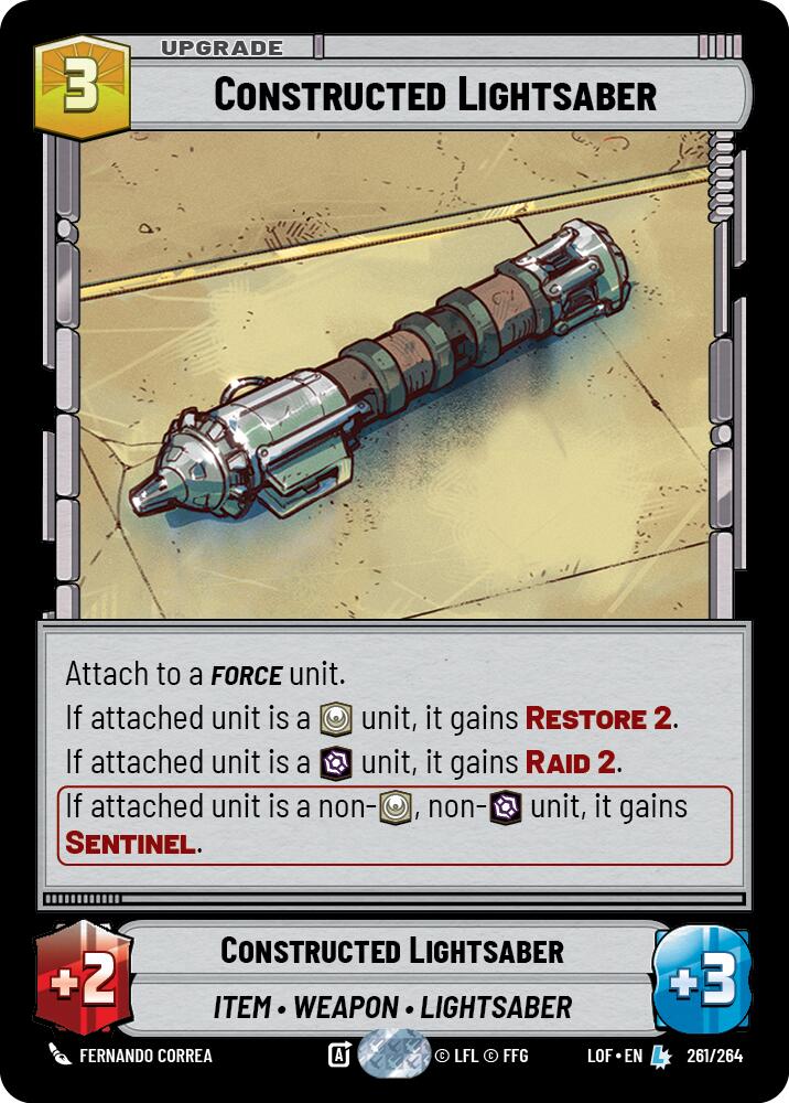 Constructed Lightsaber (261/264) (261/264) [Legends of the Force] | Cards and Coasters CA