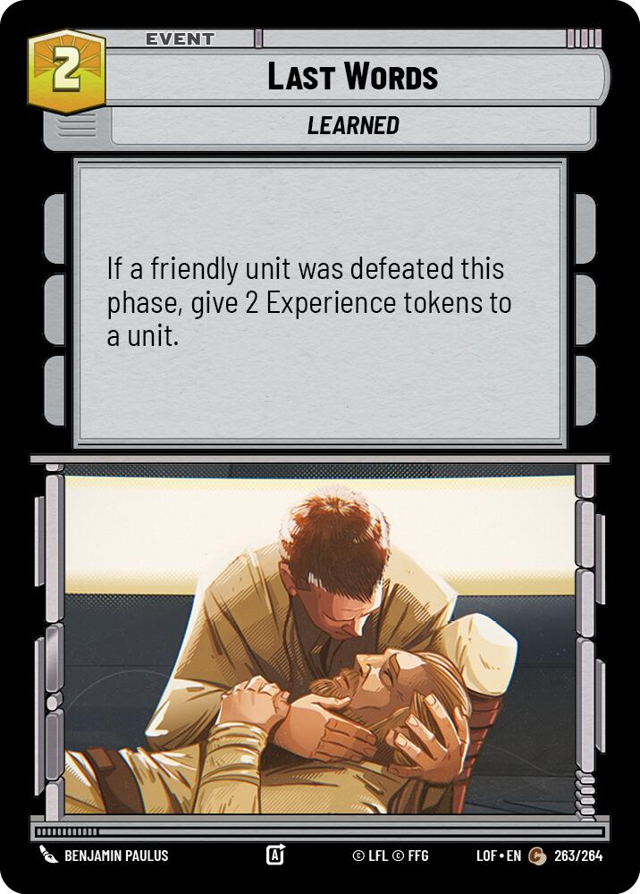 Last Words (263/264) (263/264) [Legends of the Force] | Cards and Coasters CA
