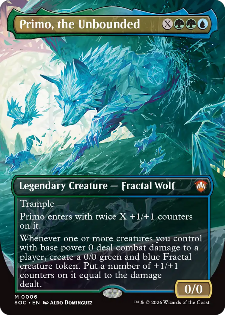 Primo, the Unbounded (Borderless) [Secrets of Strixhaven Commander] | Cards and Coasters CA