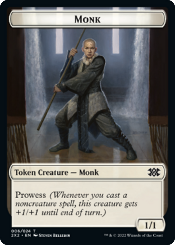 Spider // Monk Double-Sided Token [Double Masters 2022 Tokens] | Cards and Coasters CA