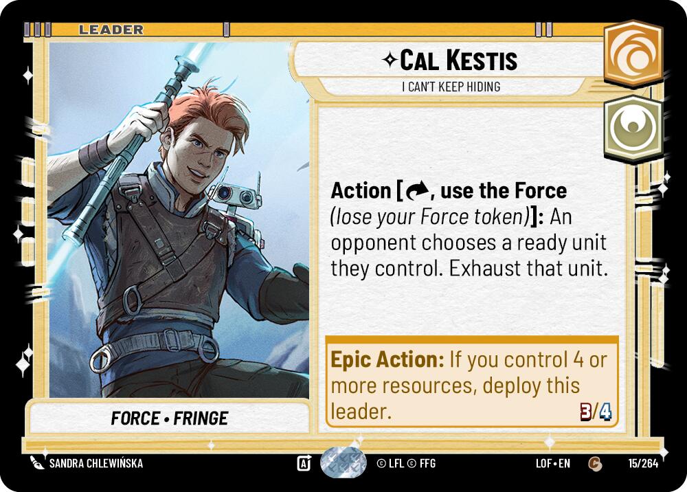 Cal Kestis - I Can't Keep Hiding (015/264) (015/264) [Legends of the Force] | Cards and Coasters CA