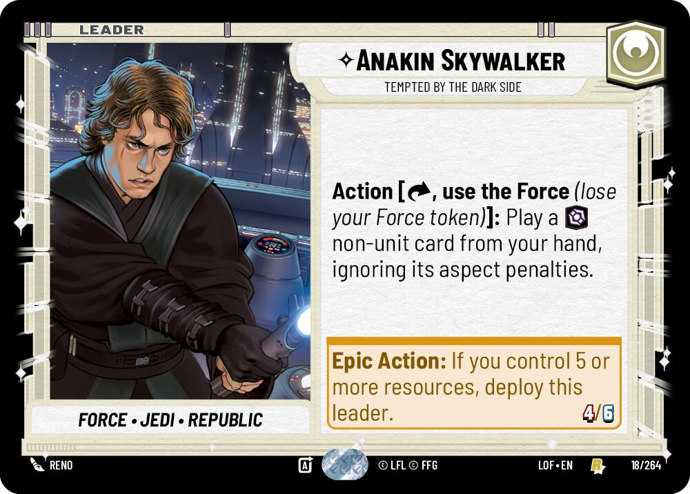 Anakin Skywalker - Tempted by the Dark Side (018/264) (018/264) [Legends of the Force] | Cards and Coasters CA