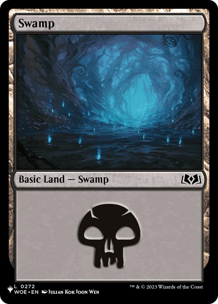 Swamp (0272) (WOE) [The List] | Cards and Coasters CA