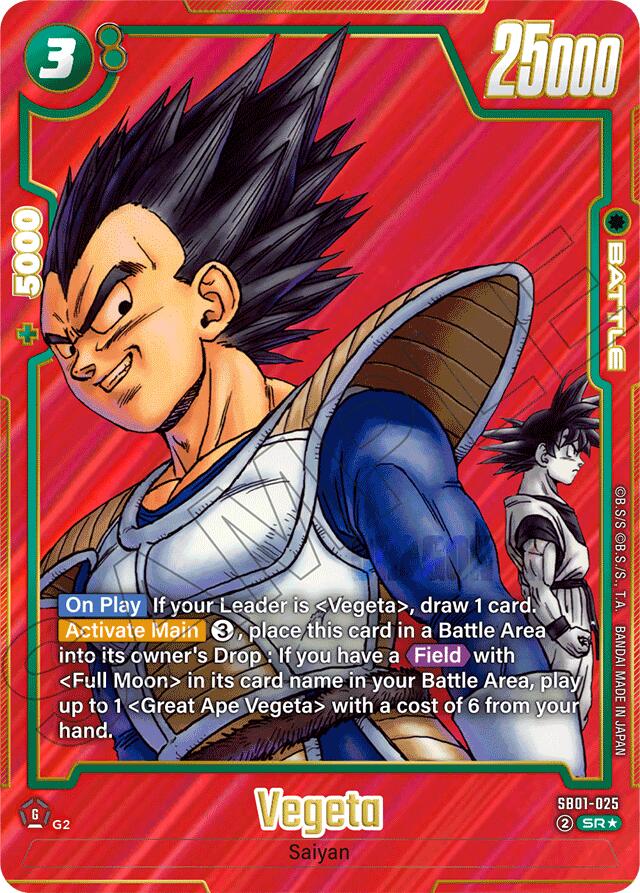Vegeta (SB01-025) (Alternate Art) [Manga Booster 01] | Cards and Coasters CA